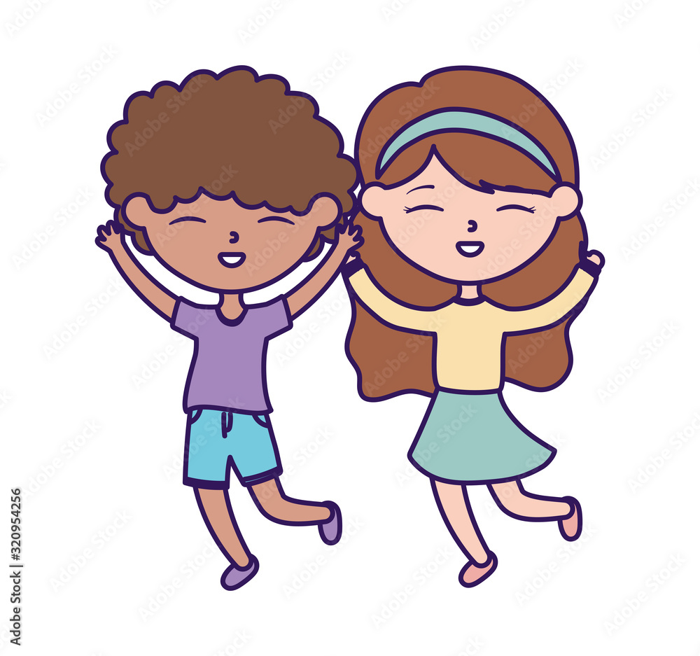 happy childrens day, little boy and girl celebration excited cartoon happy childrens day, little boy and girl celebration excited cartoon