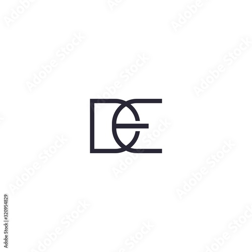 DE initial letter logo design template