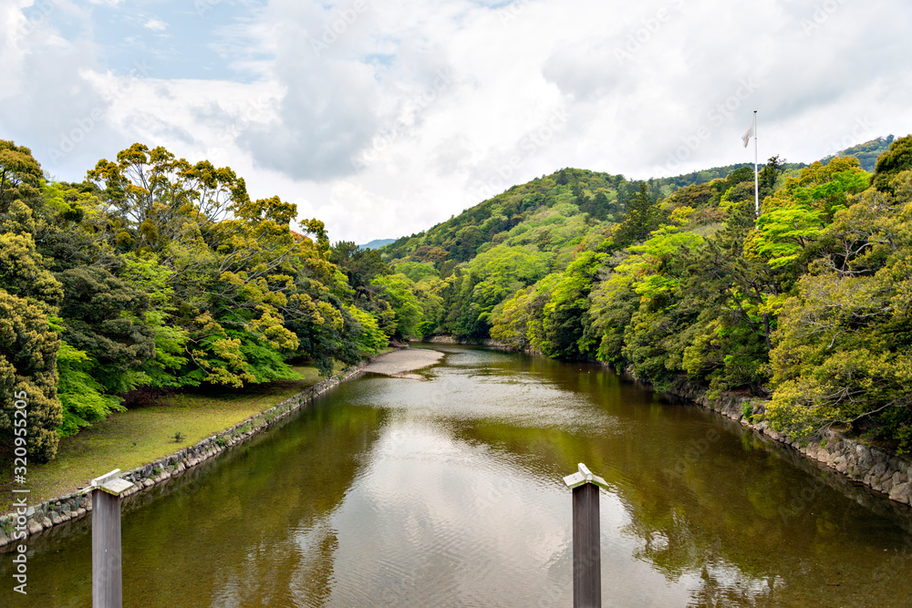 Isuzu river in Ise shrine in Japan