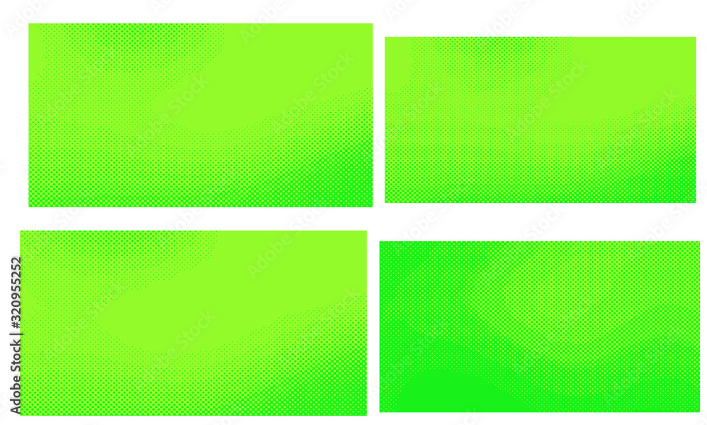 Green vector retro comic dotted set backgrounds design.