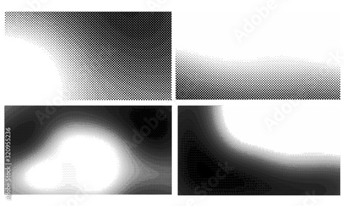 Set vertical polka dots. Halftone wave background.
