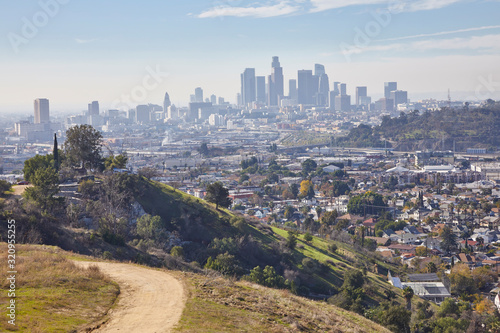 Los Angeles skyline from the hills of east LA in California USA © Jill Greer