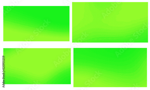 Green vector retro comic dotted set backgrounds design.