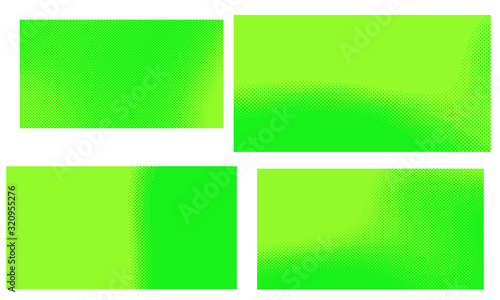 Green vector retro comic dotted set backgrounds design.