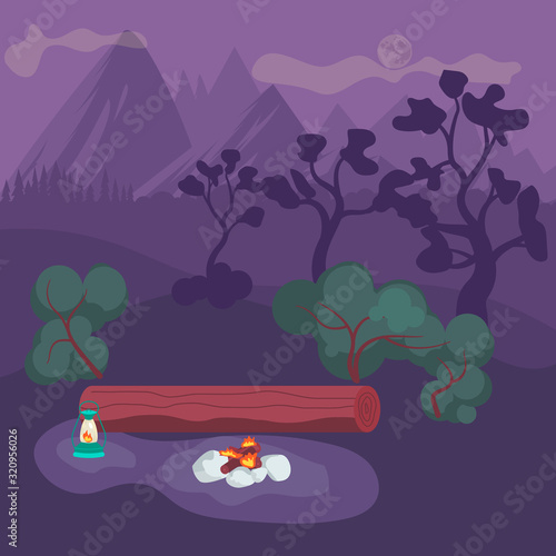 Natural cute night landscape