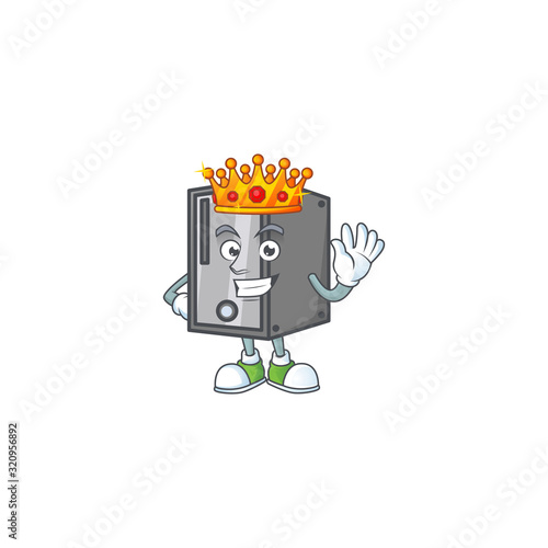 A dazzling of CPU stylized of King on cartoon mascot design