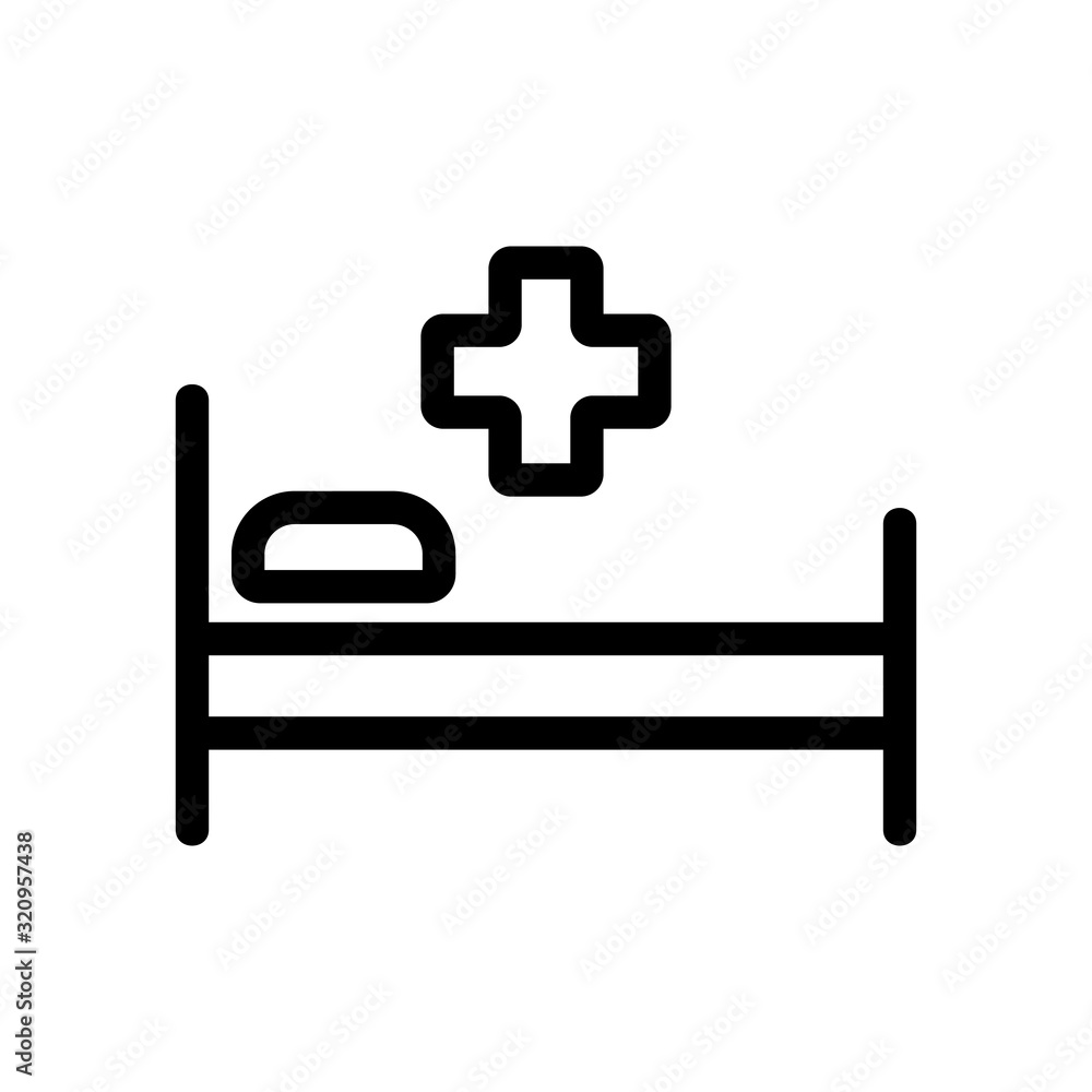 hospital icon vector. Thin line sign. Isolated contour symbol illustration hospital icon vector. Thin line sign. Isolated contour symbol illustration