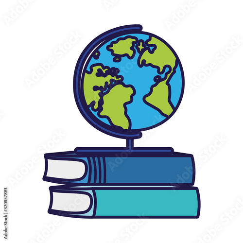 back to school education globe map and books