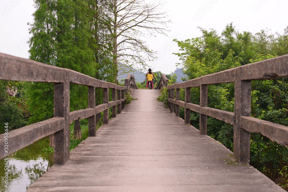 The footbridge in the old village of Tangxia Town,Jiangmen,Guangdong,China.