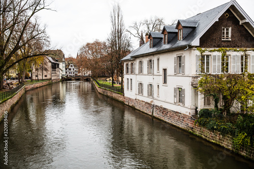 Water canal of Strasbourg, Alsace, France.