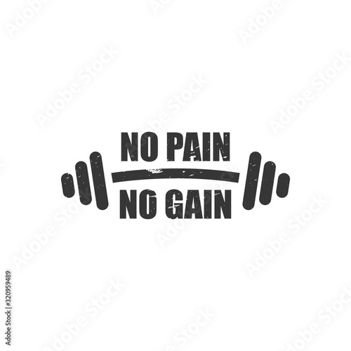 No pain no gain dumbbell. vector
