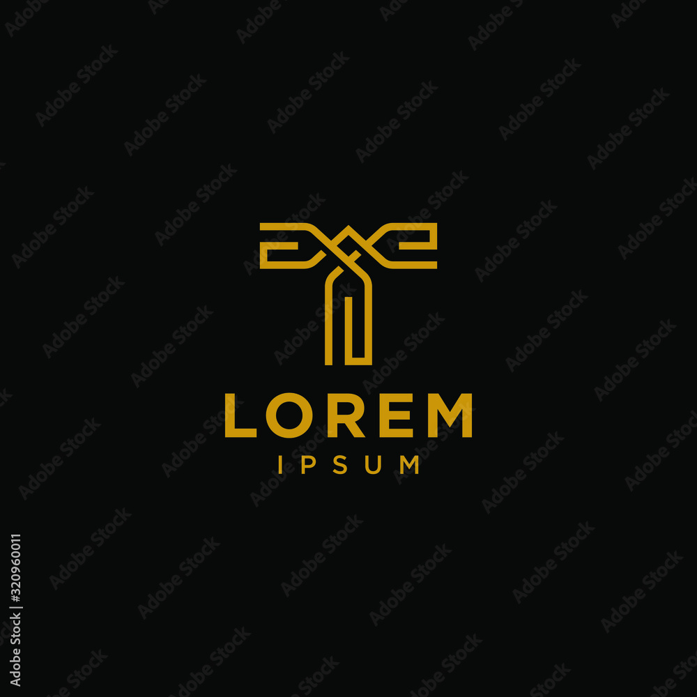 Obraz premium T letter logo initial logotype icon vector in elegant simple style 