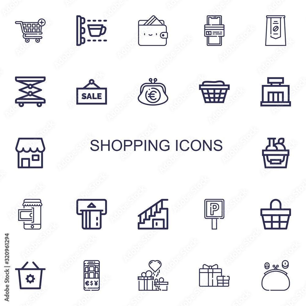 Editable 22 shopping icons for web and mobile Editable 22 shopping icons for web and mobile