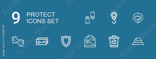 Editable 9 protect icons for web and mobile