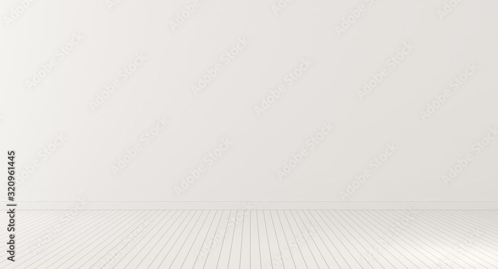 Mock-up of white empty room and wood laminate floor with sun light cast the shadow on the floor,Minimal interior design. 3D rendering Mock-up of white empty room and wood laminate floor with sun light cast the shadow on the floor,Minimal interior design. 3D rendering