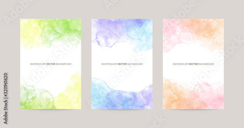 colorful watercolor vector background set © Kbiscuit