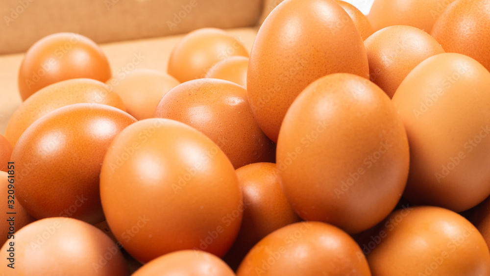 Group of brown eggs isolated on white. Group of brown eggs isolated on white.
