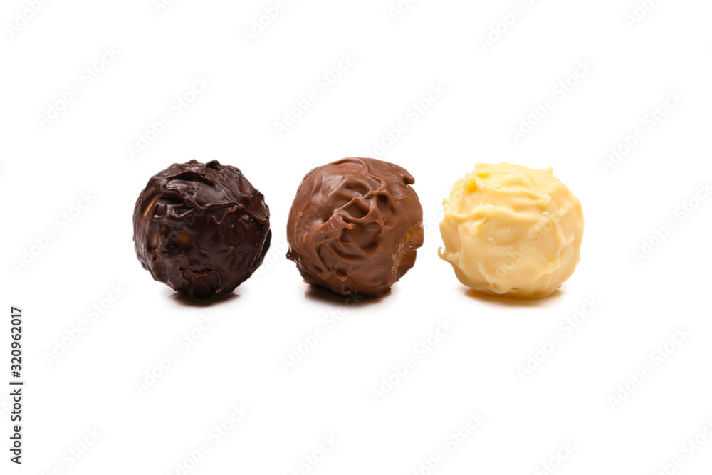 Chocolate truffle isolated on white background. Chocolate truffle isolated on white background.