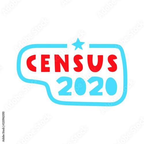 Badge - Census 2020. Vector illustration on white background.