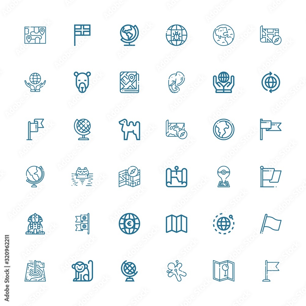 Fototapeta premium Editable 36 africa icons for web and mobile