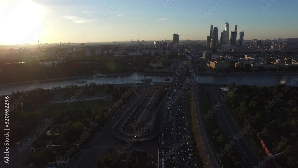 Moscow aerial view at sunset Moscow aerial view at sunset