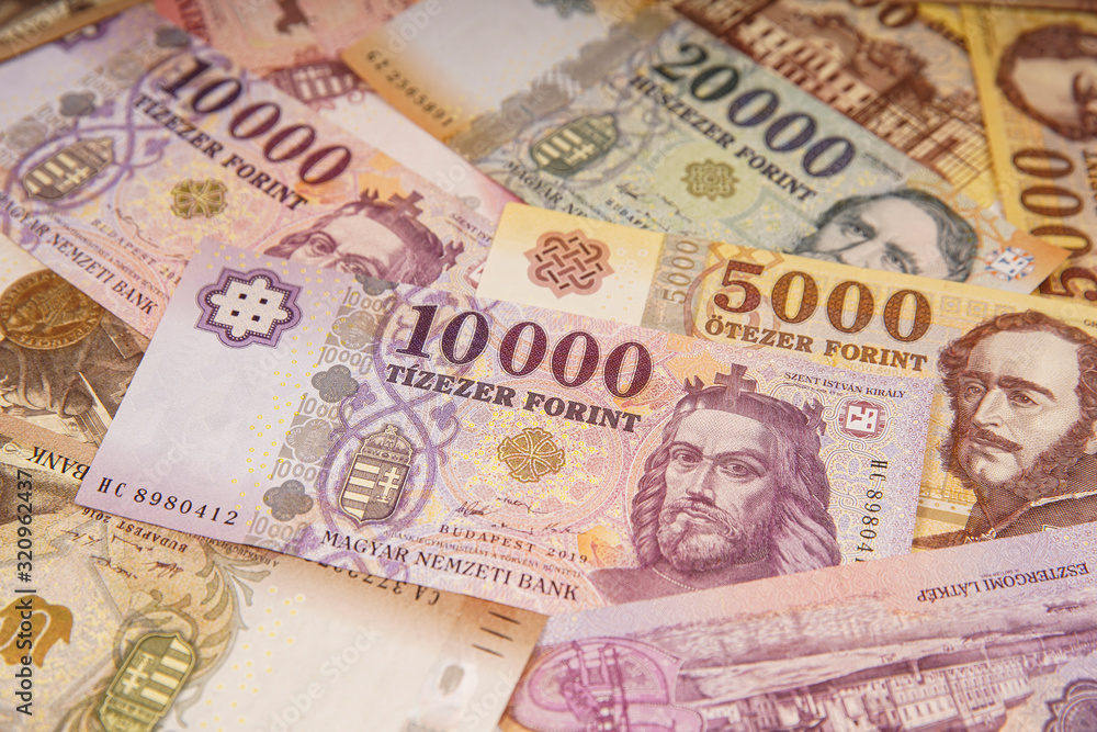 Stack of banknotes as background (Hungarian Forint) Europe Hungary Stack of banknotes as background (Hungarian Forint) Europe Hungary