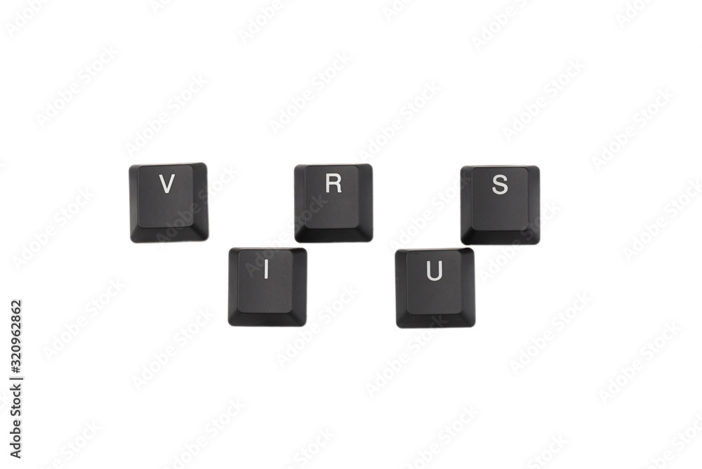 Word virus written on keyboard. Word virus written on keyboard.