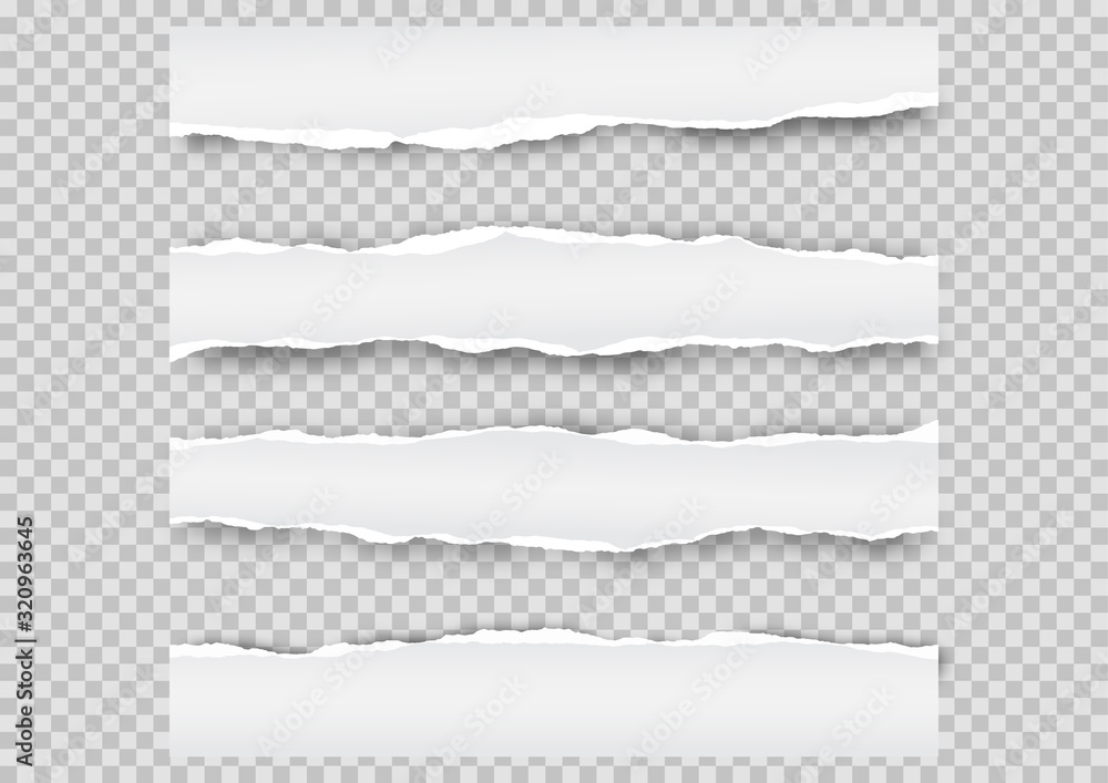 Torn paper on transparent background with space for text. Vector illustration. Torn paper on transparent background with space for text. Vector illustration.