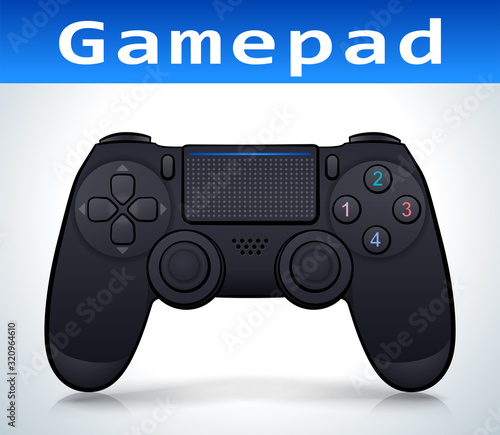 Gamepad on white background