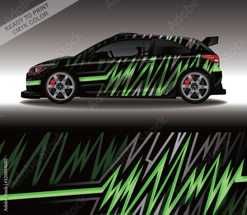 Car wrap decal design vector  custom livery race rally car vehicle sticker and tinting.