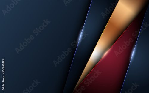 Luxury dark navy background with golden lines. elegant modern background.