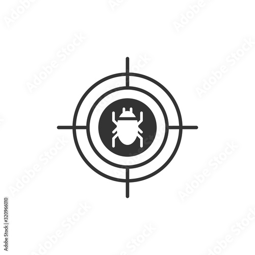 Malware bug in target vector icon.