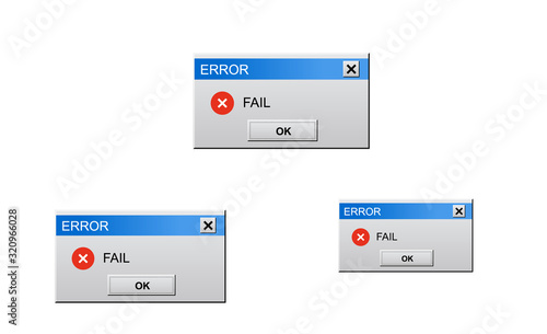 Classic window alert dialog box of system error