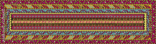 Persian carpet original design, tribal vector texture. Easy to edit and change a few colors by swatch window.