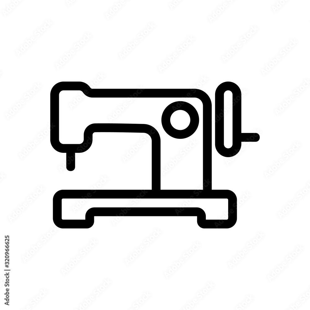 Sewing machine icon vector. Thin line sign. Isolated contour symbol illustration Sewing machine icon vector. Thin line sign. Isolated contour symbol illustration