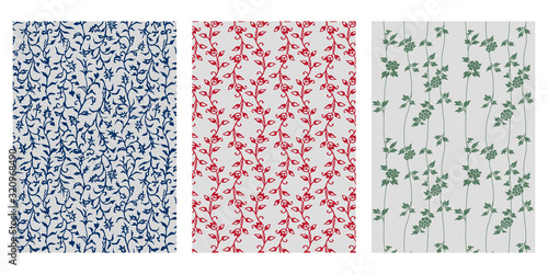 Japanese Arabesque Flower Flow Ivy Abstract Vector Background Collection