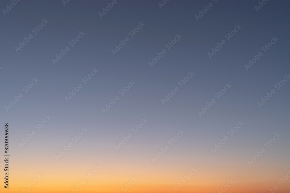 Natural colors. Sunset in the sky with blue, Orange and red dramatic colors