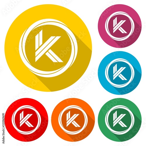 Free Download K letter Logo Design with long shadow - GFXLoad