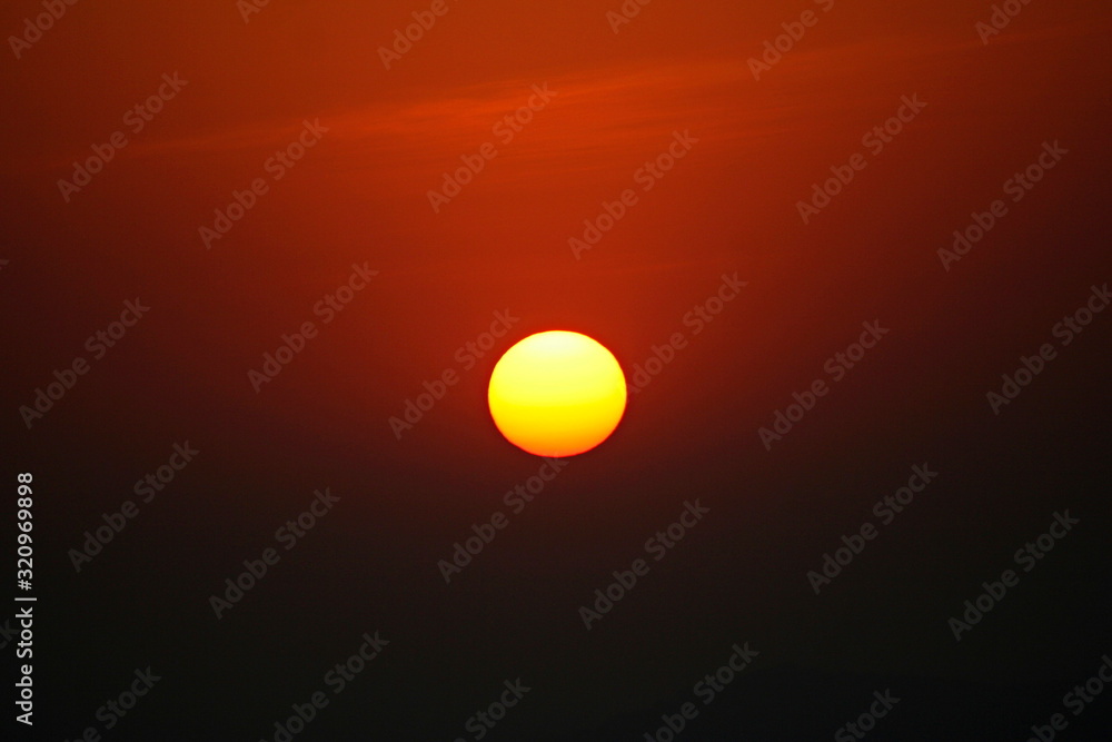 Sunrise from Phansad Wild Life Sanctuary in Raigad district, India