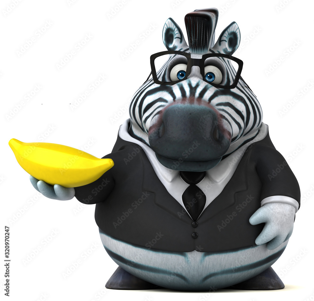 Fun zebra - 3D Illustration Fun zebra - 3D Illustration