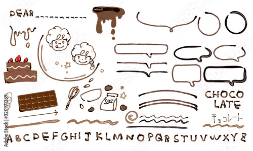 バレンタインの手描きイラスト　チョコペイント