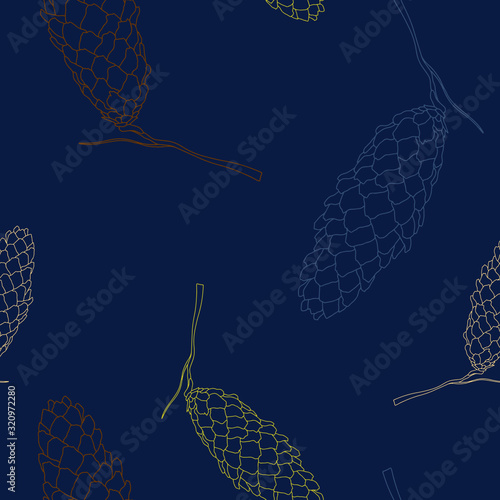 Pine cone seamless background. Perfeck to fabrics, wallpaper, web, card, decoration and other. photo