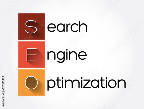 SEO - Search Engine Optimization acronym, business concept background