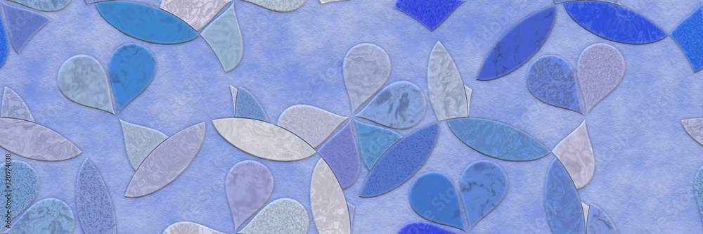 Fototapeta Mosaic floor- 3d illustration. Abstract geometric- seamless tile wall