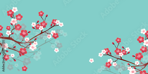 梅　花　春　背景