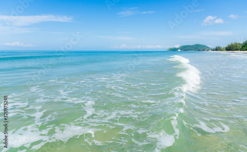 Wave on beach in thailand background