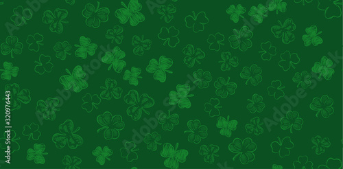 St. Patrick's Day. Sketch set clover. Hand drawn illustration.