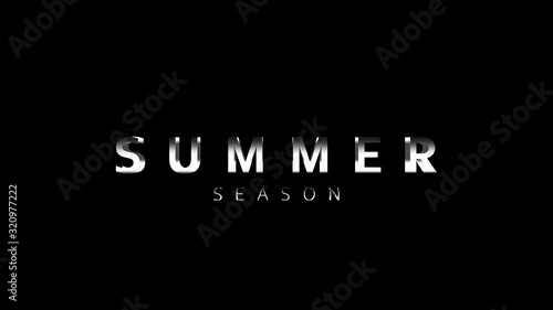 Cinematic Summer season title Video Template. Animation text of dynamic zoom camera advertisement.Version Movie with banner and motion graphic on black background.summer holiday screen illustration