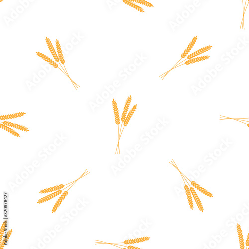 Seamless pattern with ears of wheat. Reap of wheat
