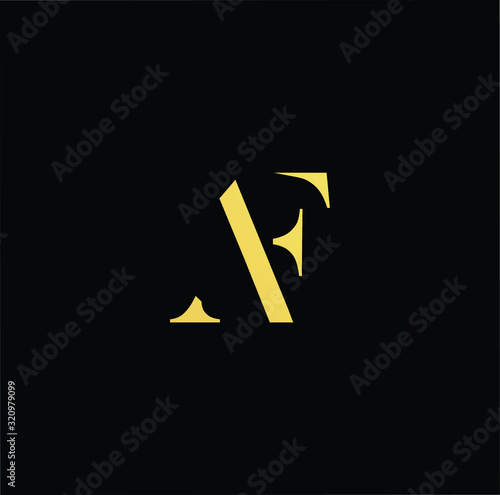 Free Download Outstanding professional elegant trendy awesome artistic black and gold color AF FA initial based Alphabet icon logo. - GFXLoad